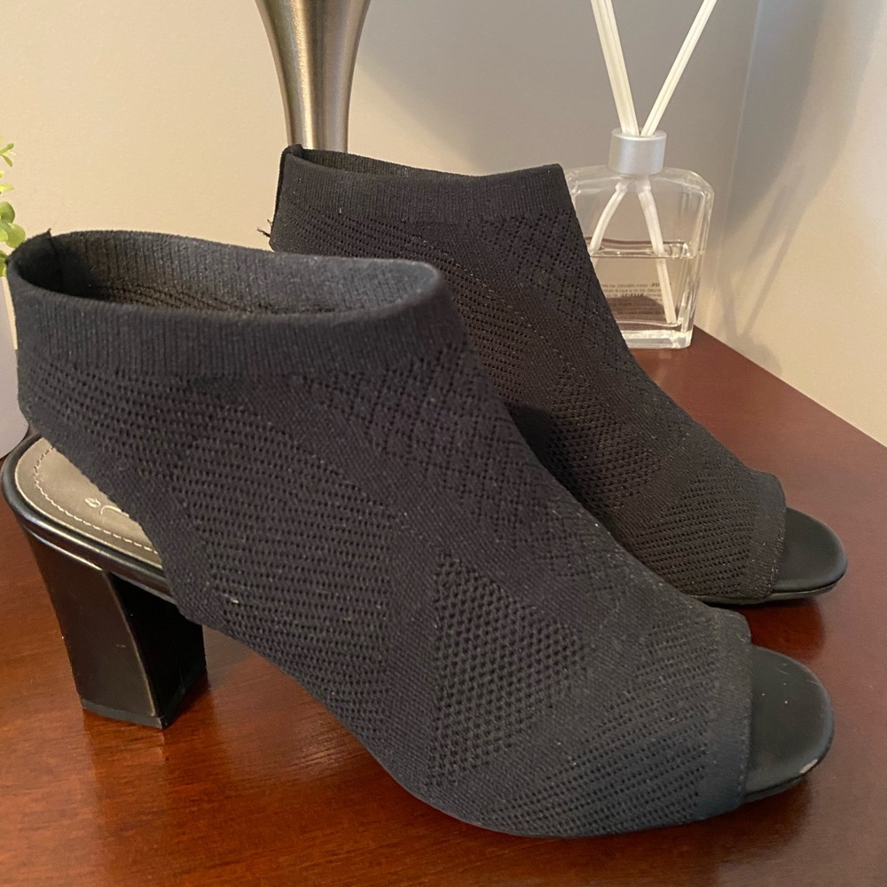Black Open Toe Shoe/Bootie